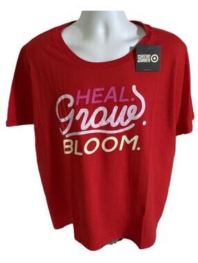 Legendary Rootz Short Sleeve Red T Shirt “Heal Grow Bloom” Women's Size 2X